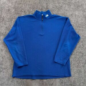 The North Face Quarter Zip Pullover Mens XL Blue Embroidered